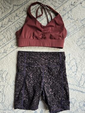 Relay Active Set Strappy Sports Bra and High-Waist Spandex